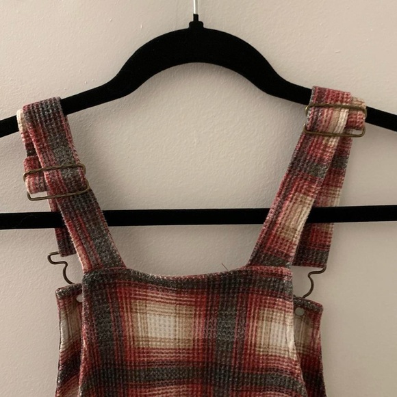 2000's Le Chateau plaid overall mini dress - Picture 6 of 7